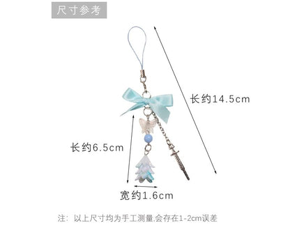 Ribbon Floral Acrylic Phone Charm (Various Designs)