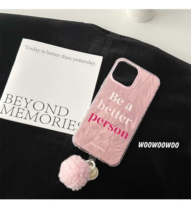 Lettering Case Bell Phone Pom