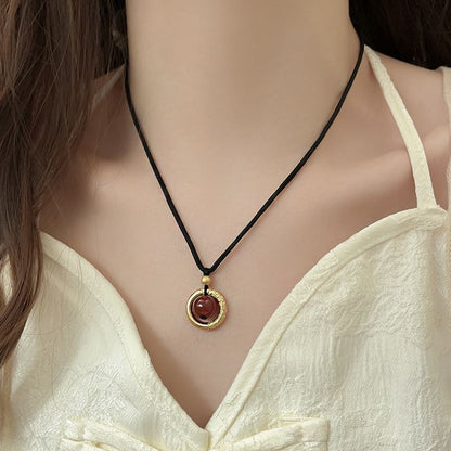 Gemstone Pendant Cord Necklace