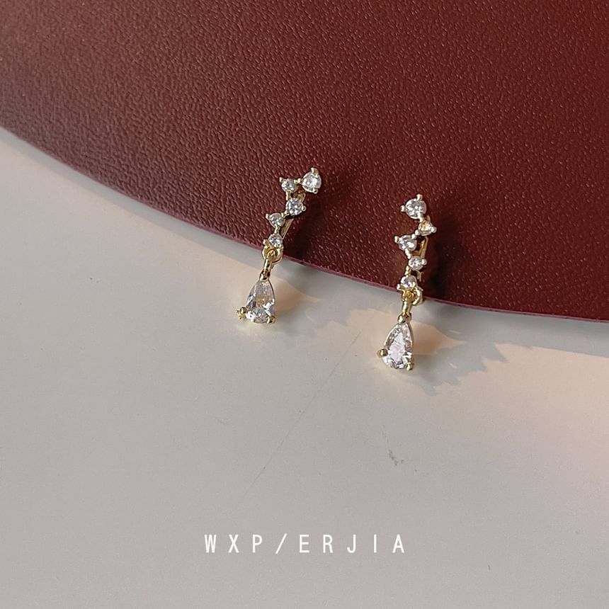 Rhinestone Earring Clip-On Drop