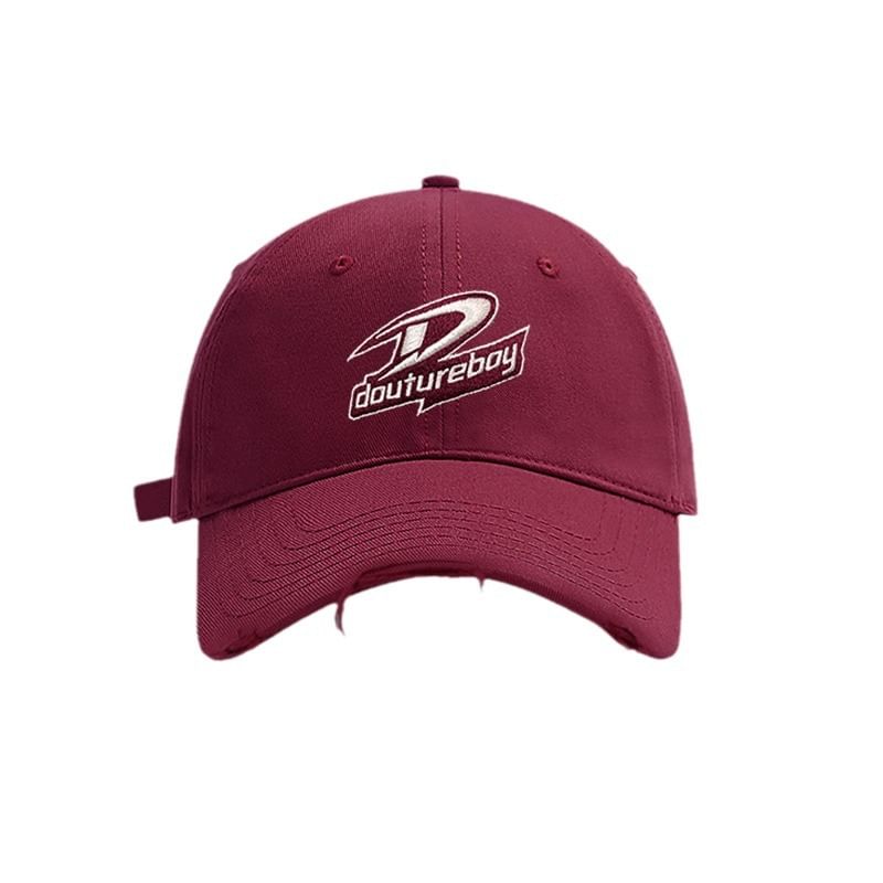 Distressed Cap Embroidered Lettering Baseball