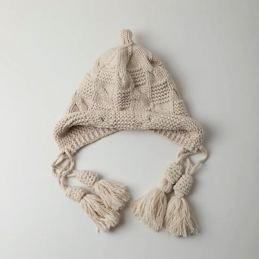 Tasseled Bonnet Knit Hat