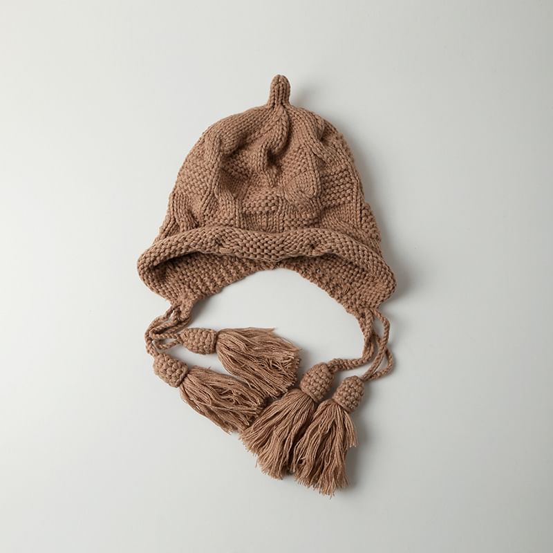 Tasseled Bonnet Knit Hat