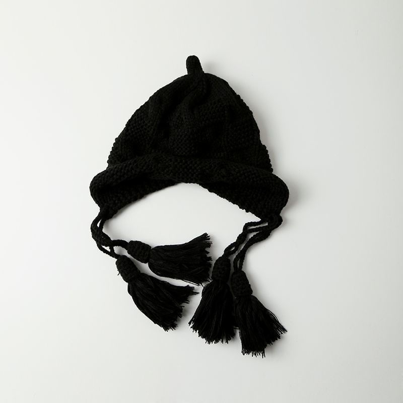Tasseled Bonnet Knit Hat