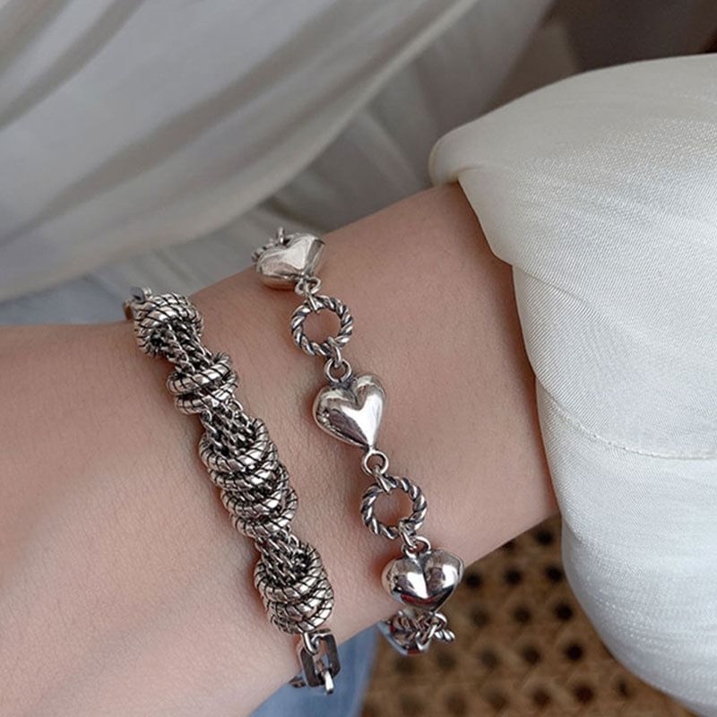 Heart Layered Alloy Bracelet