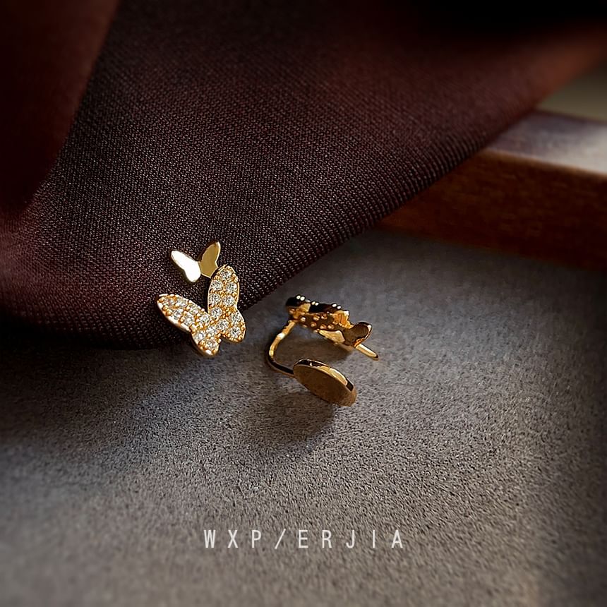 Rhinestone Butterfly Cuff Alloy Ear