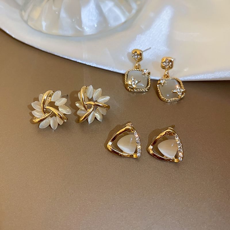 Earring / Faux Gemstone Stud Drop