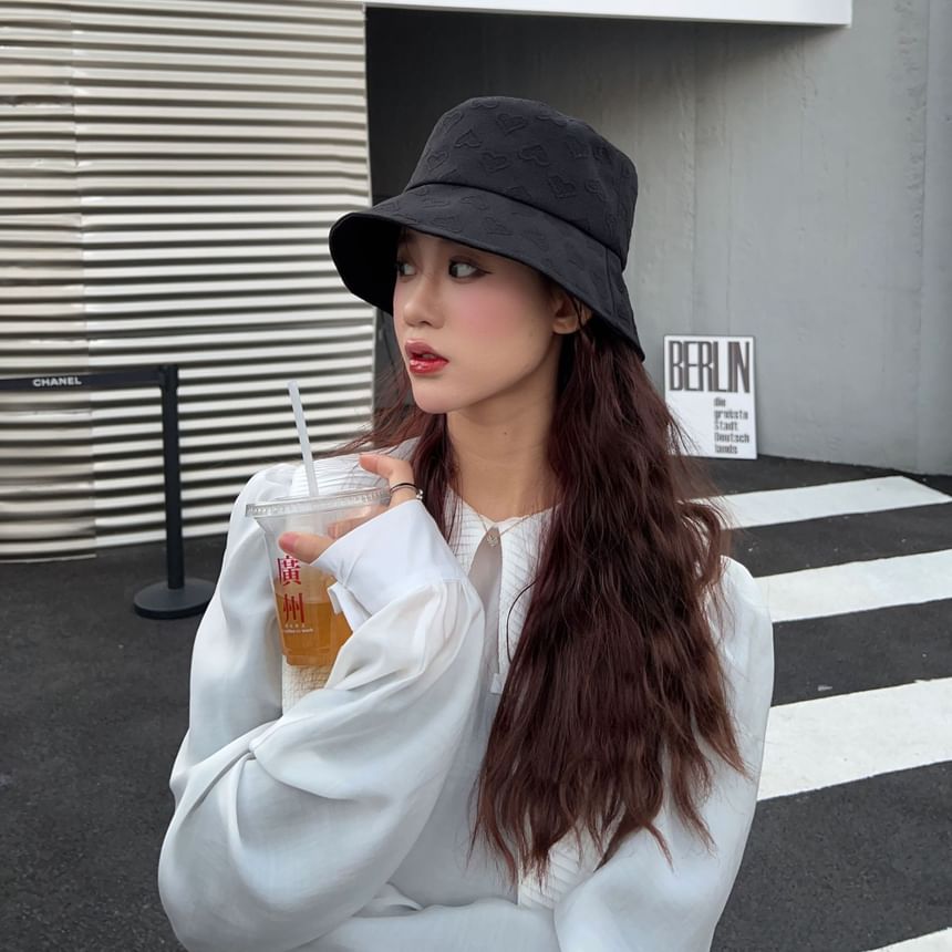 Hat Jacquard Bucket Heart