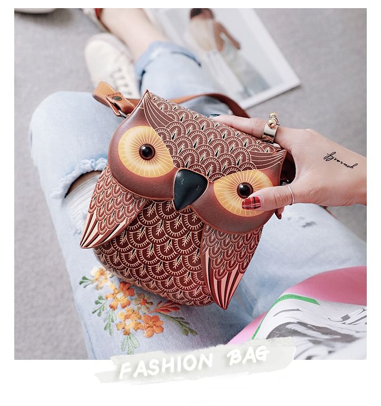 Owl Flap Crossbody Bag