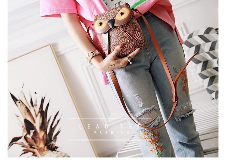 Owl Flap Crossbody Bag