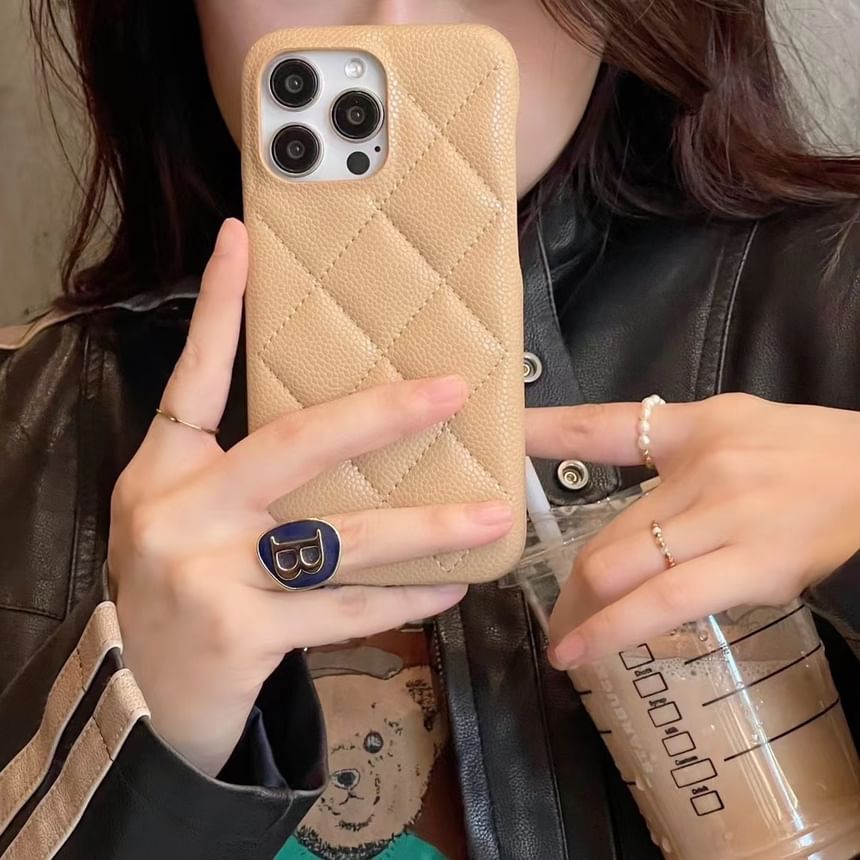 Phone Leather Quilted Case Faux