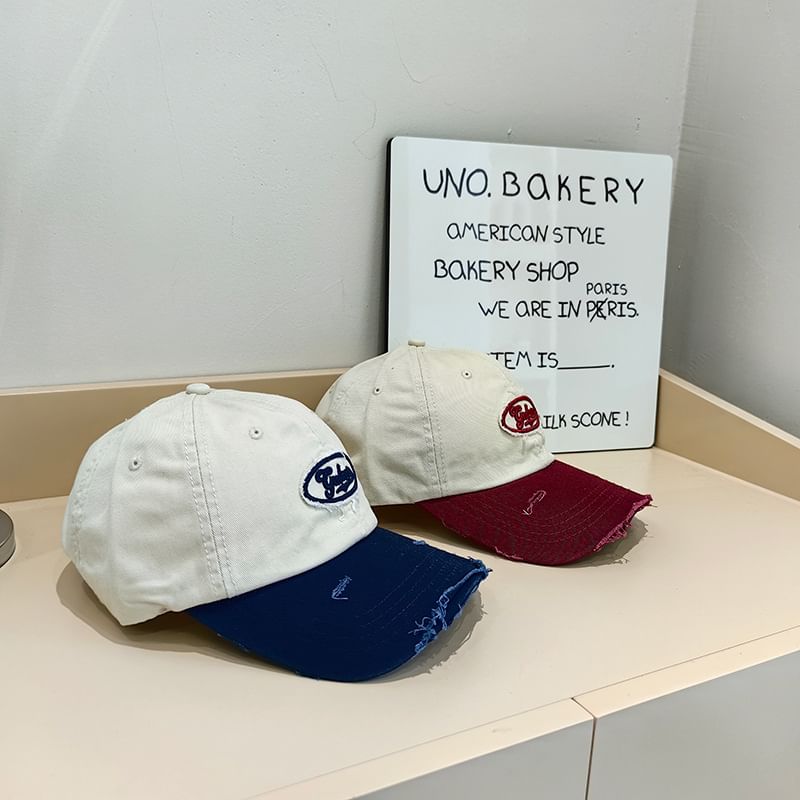 Cap Distressed Applique Lettering Baseball