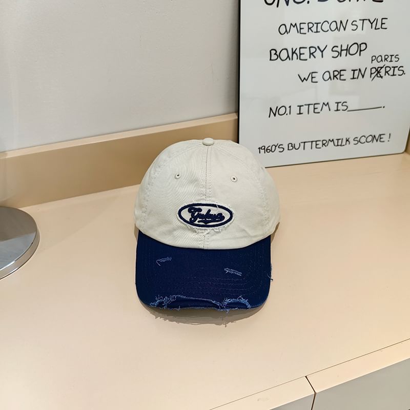 Cap Distressed Applique Lettering Baseball