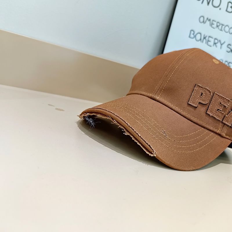 Distressed Lettering Applique Cap Baseball