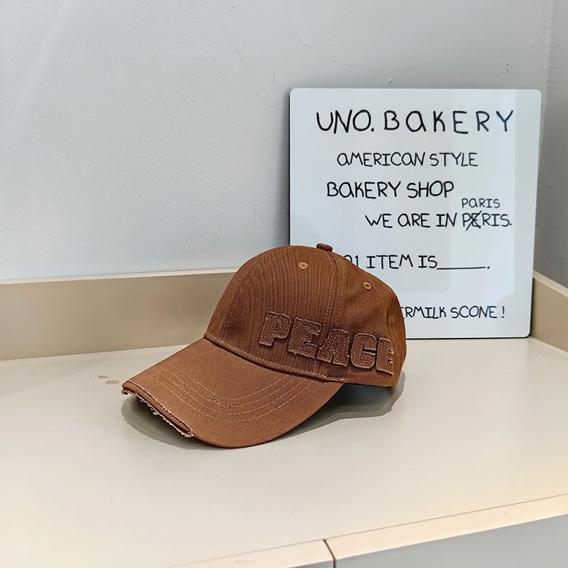 Distressed Lettering Applique Cap Baseball