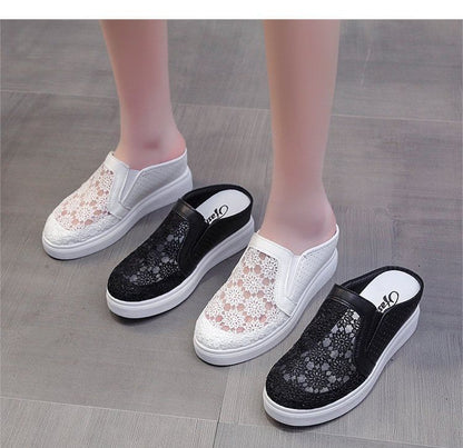 Hidden Wedge Lace Slip-Ons