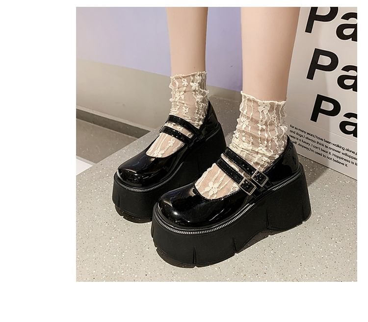 Mary Jane Plain Platform Shoes