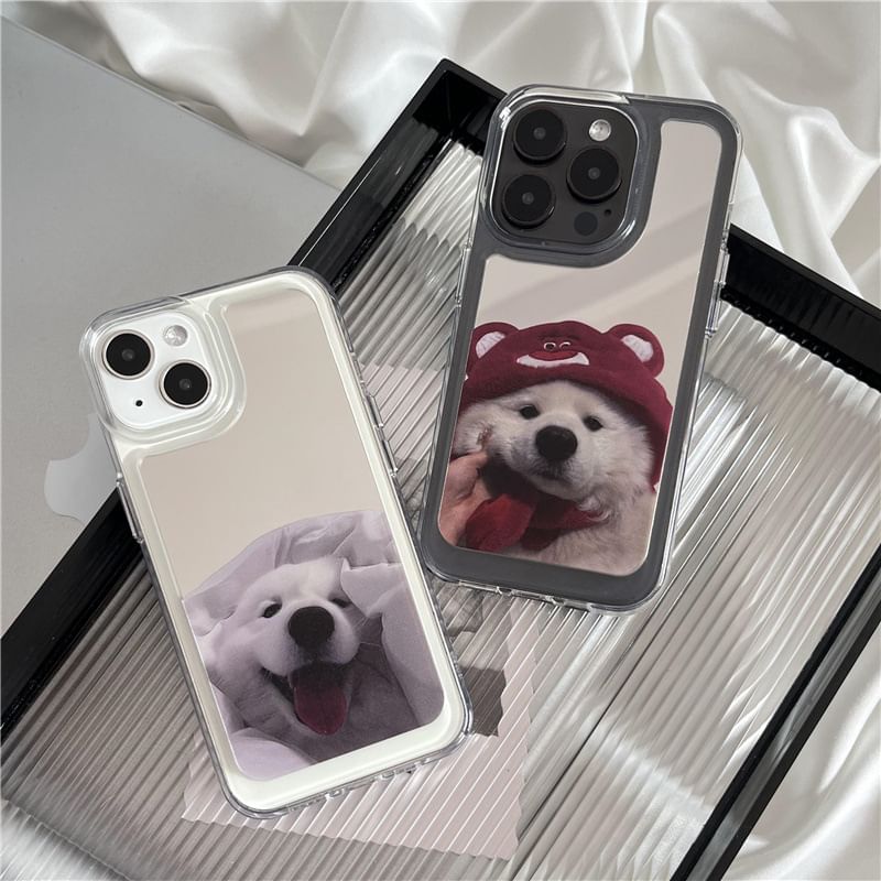 Dog Mirrored Phone Case - iPhone 15 Pro Max / 15 Pro / 15 Plus / 15 / 14 Pro Max / 14 Pro / 14 Plus / 14 / 13 Pro Max / 13 Pro / 13 / 13 mini / 12 Pro Max / 12 Pro / 12 / 12 mini / 11 Pro Max / 11 Pro / 11