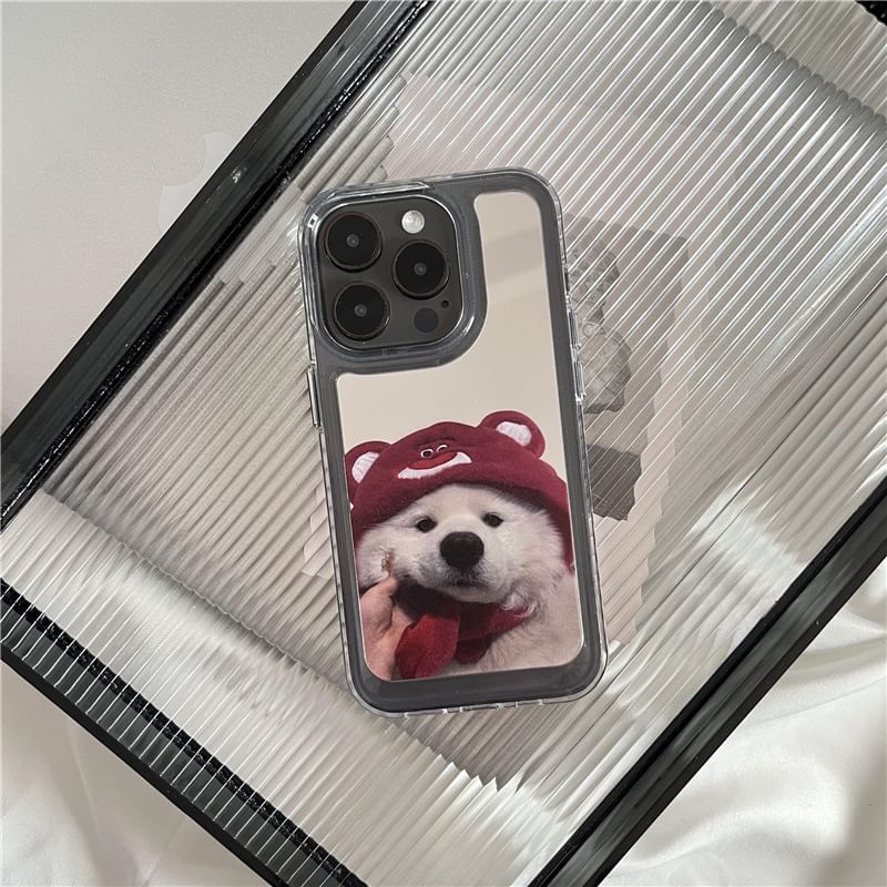 Dog Mirrored Phone Case - iPhone 15 Pro Max / 15 Pro / 15 Plus / 15 / 14 Pro Max / 14 Pro / 14 Plus / 14 / 13 Pro Max / 13 Pro / 13 / 13 mini / 12 Pro Max / 12 Pro / 12 / 12 mini / 11 Pro Max / 11 Pro / 11