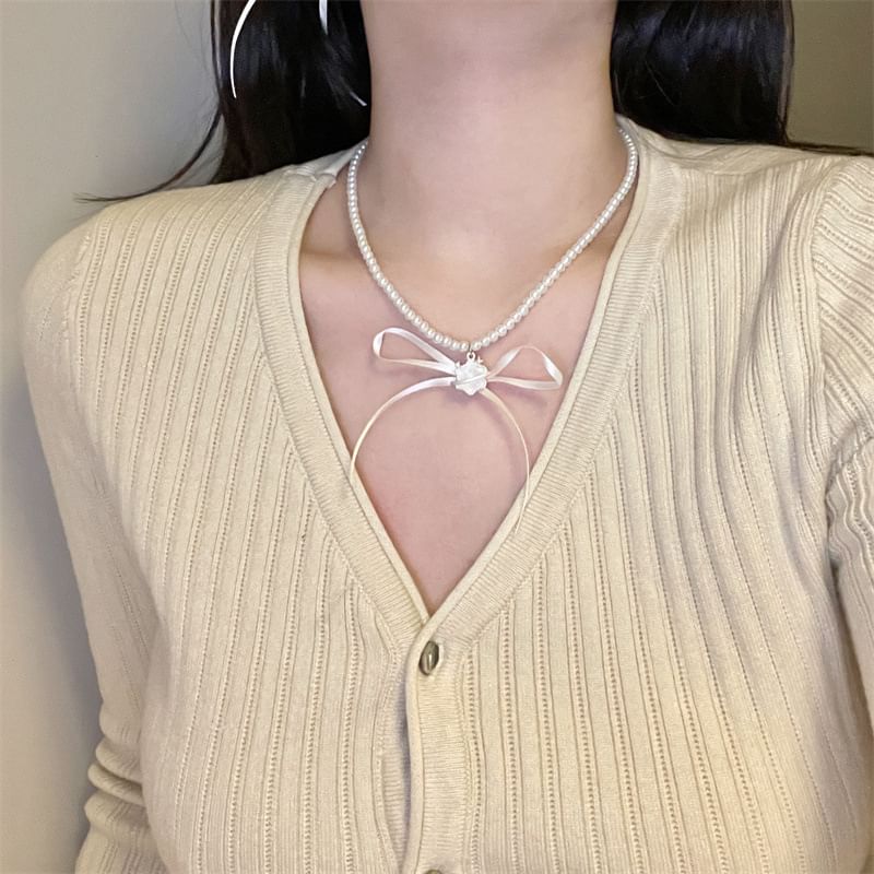 Earring Choker Snowflake Drop Ribbon /