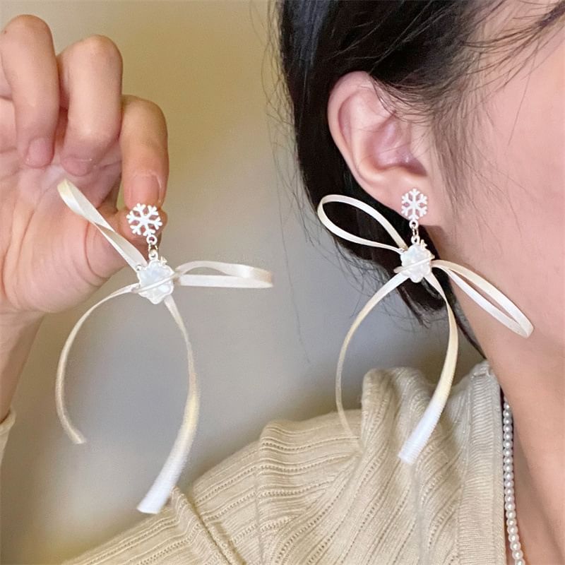 Earring Choker Snowflake Drop Ribbon /