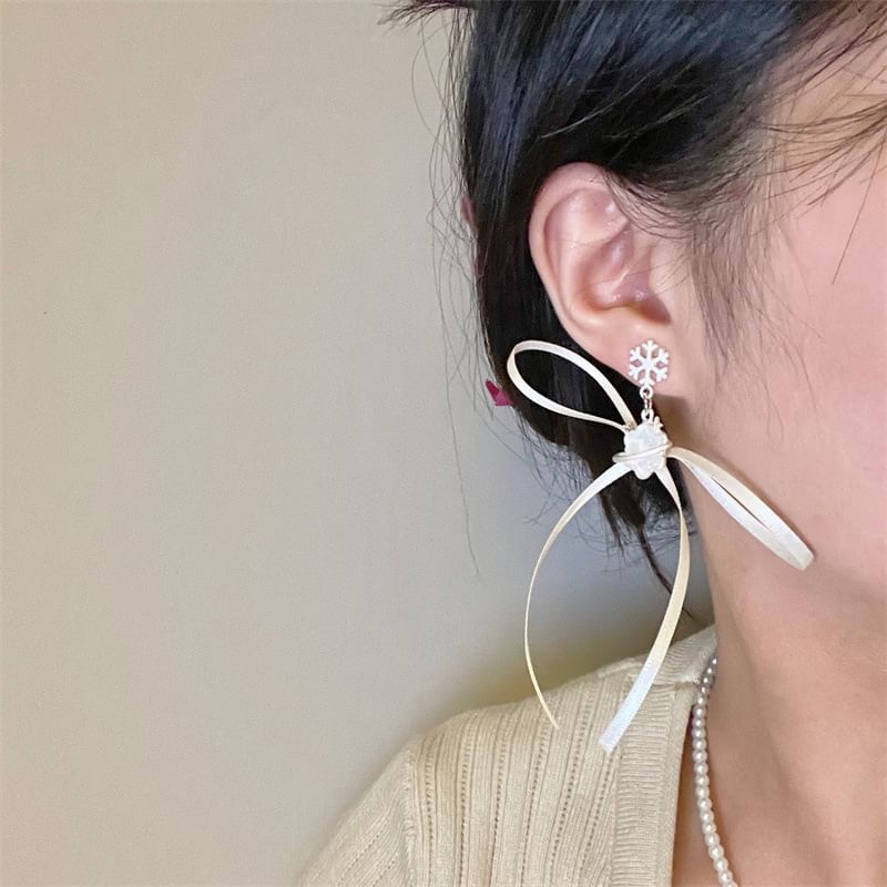 Earring Choker Snowflake Drop Ribbon /