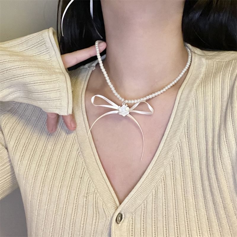 Earring Choker Snowflake Drop Ribbon /