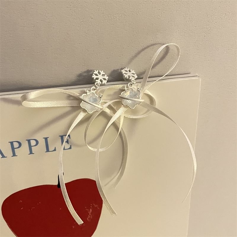 Earring Choker Snowflake Drop Ribbon /