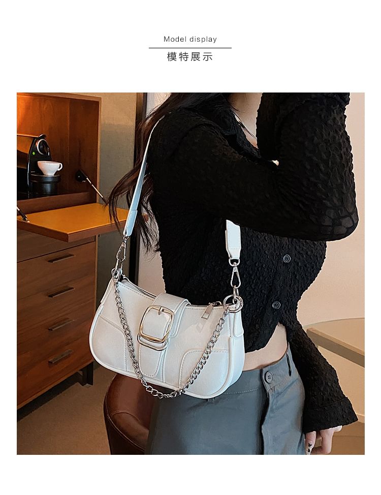 Buckled Chain Shoulder Bag