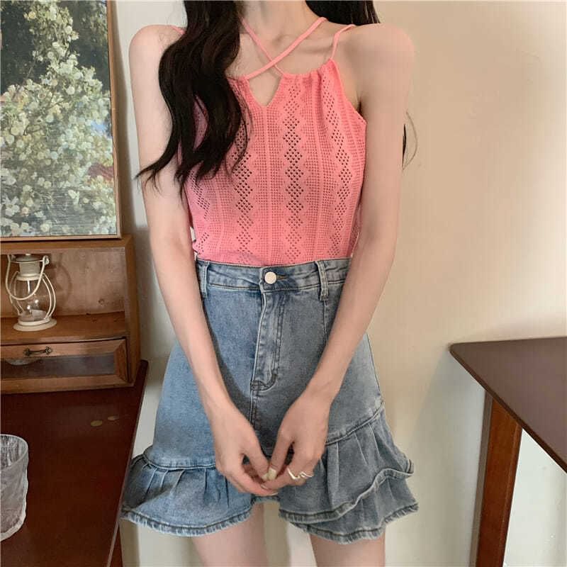 Plain Knit Top Camisole