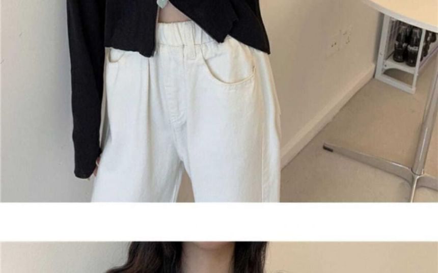 Zip Collared Cardigan Plain