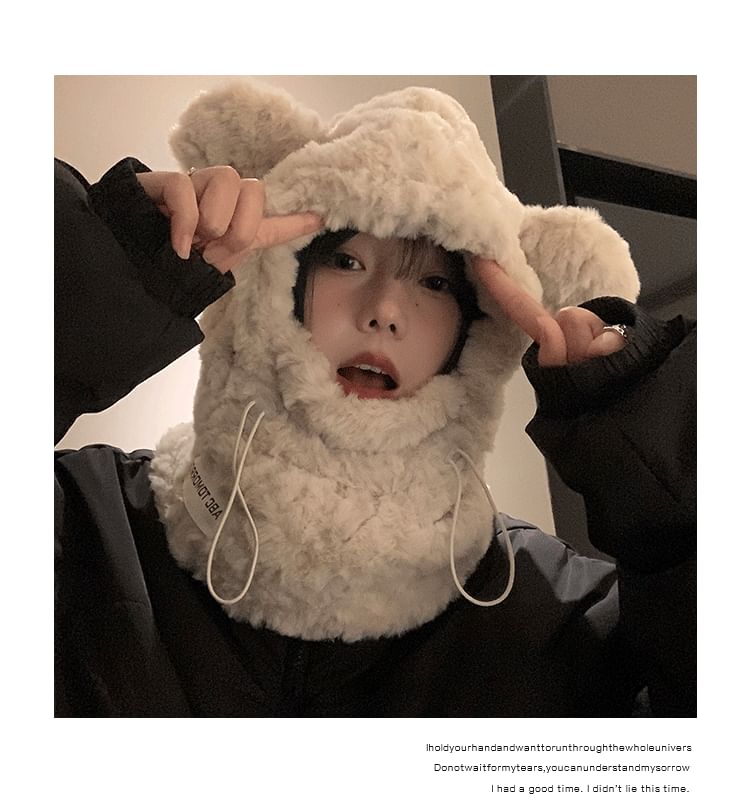 Ear Bear Chenille Balaclava