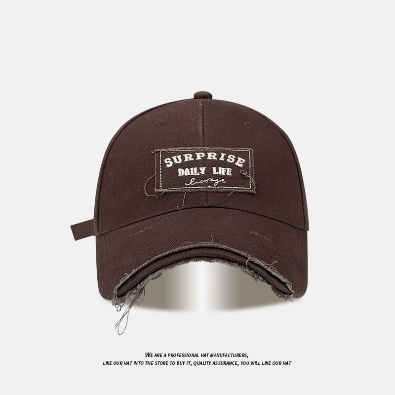 Distressed Applique Cap Baseball Lettering