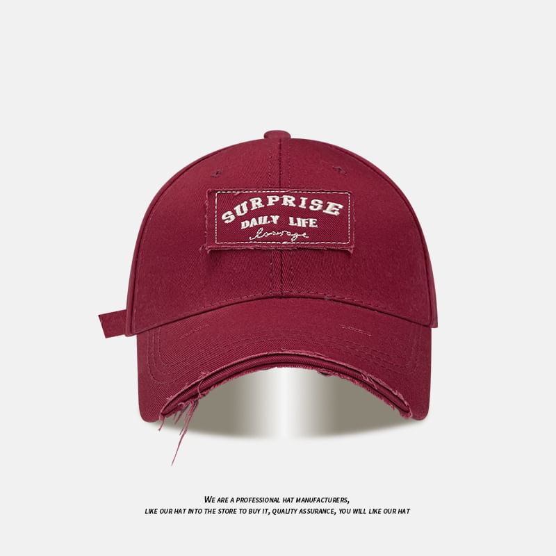 Distressed Applique Cap Baseball Lettering