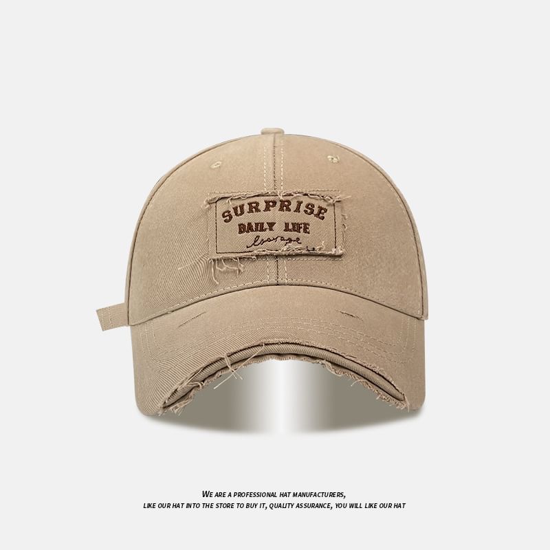 Distressed Applique Cap Baseball Lettering