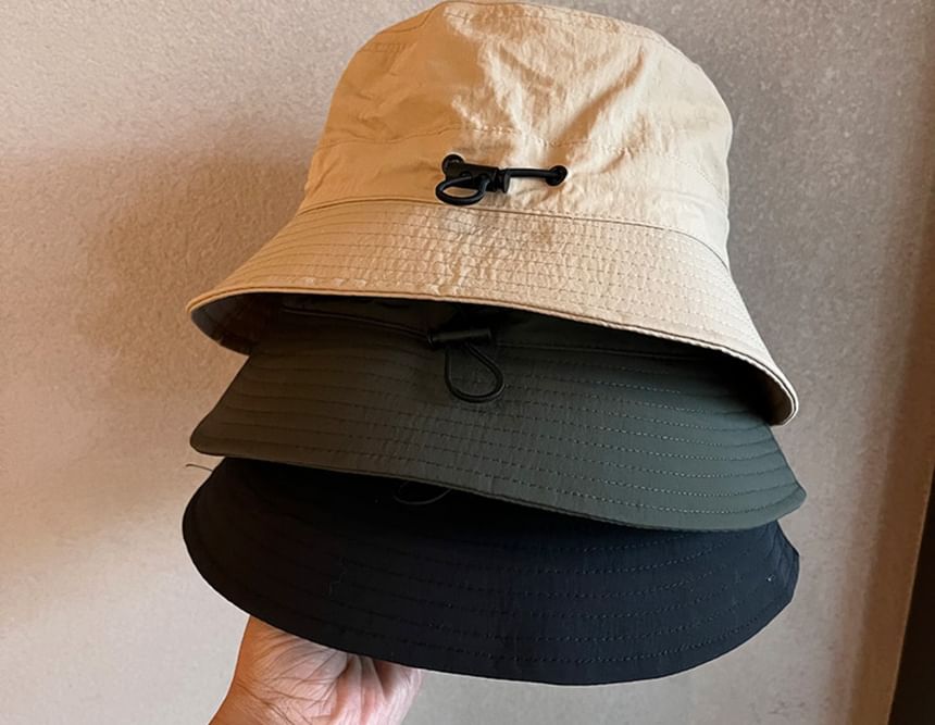 Bucket Drawstring Plain Hat