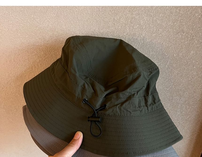 Bucket Drawstring Plain Hat