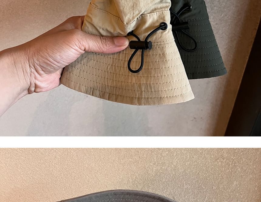 Bucket Drawstring Plain Hat