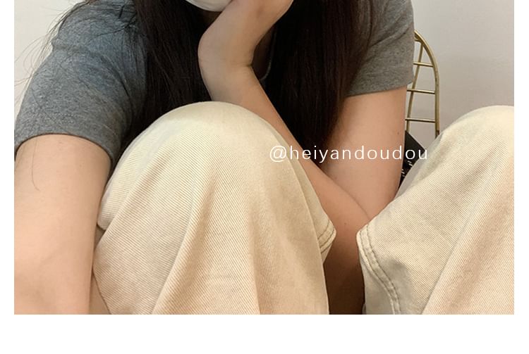 Denim Lettering Embroidered Washed Baseball Cap