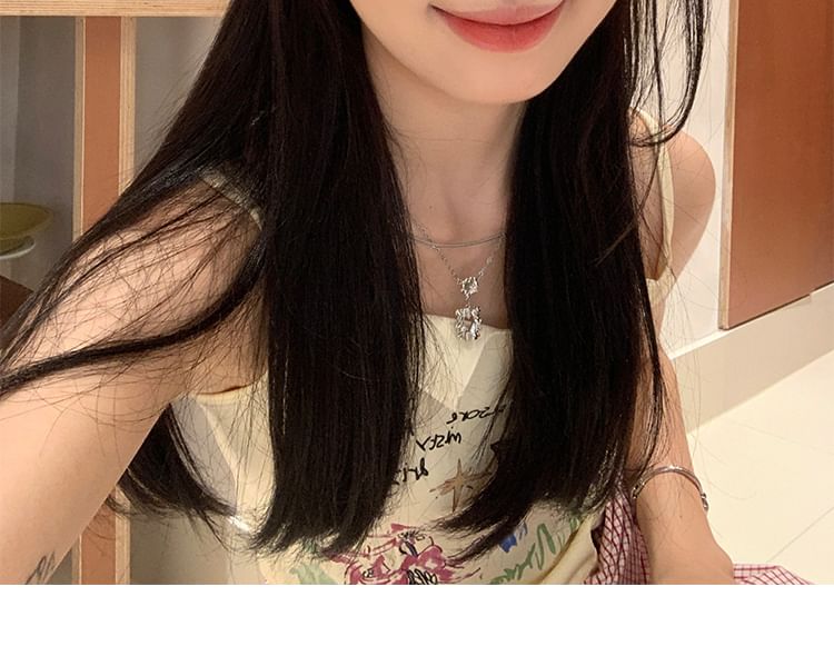 Rhinestone Bow Beret Denim Applique Heart