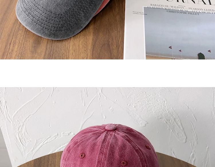 Lettering Embroidered Washed Baseball Cap