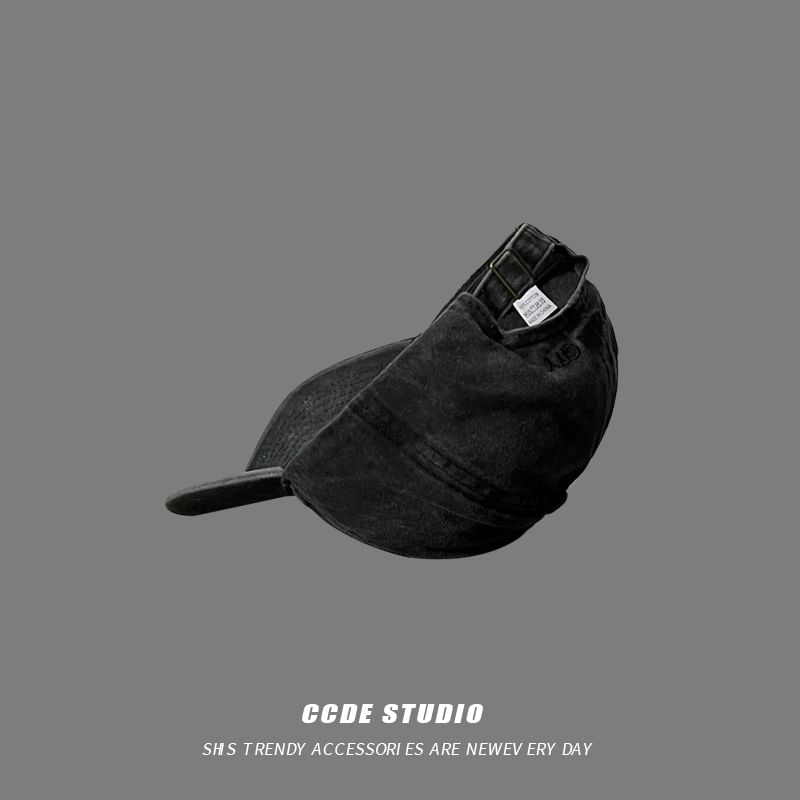 Lettering Embroidered Washed Baseball Cap