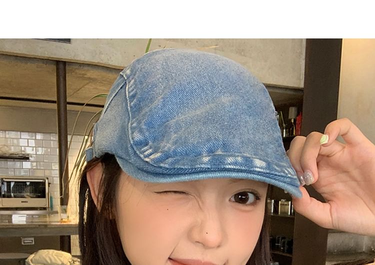 Washed Flat Cap Denim
