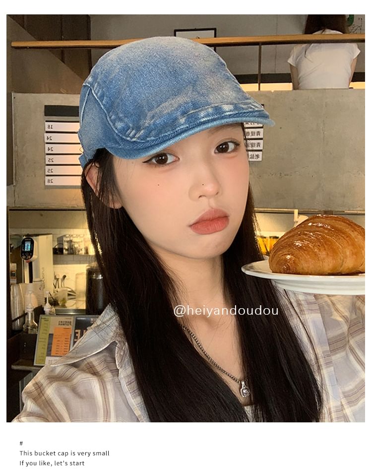 Washed Flat Cap Denim