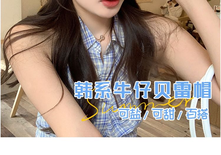 Cap Washed Denim Newsboy