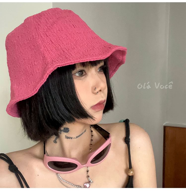 Hat Plain Textured Cloche