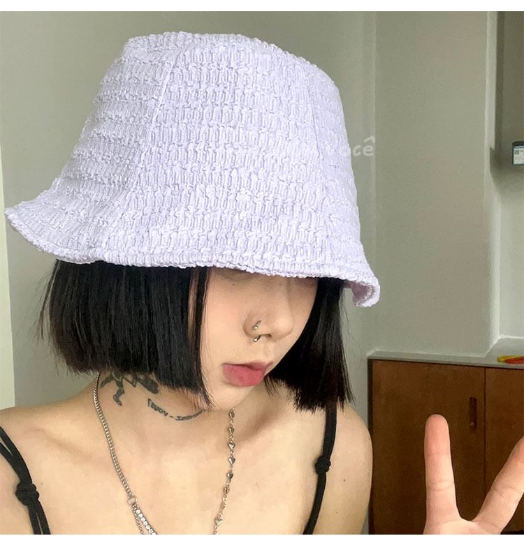 Hat Plain Textured Cloche