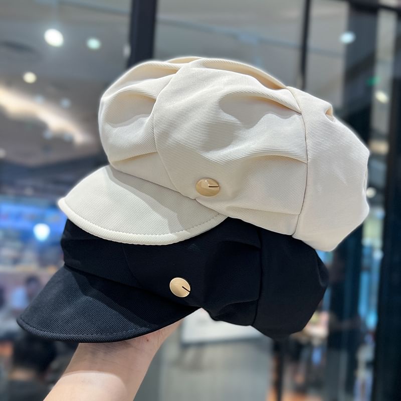 Newsboy Cap Ruched Plain