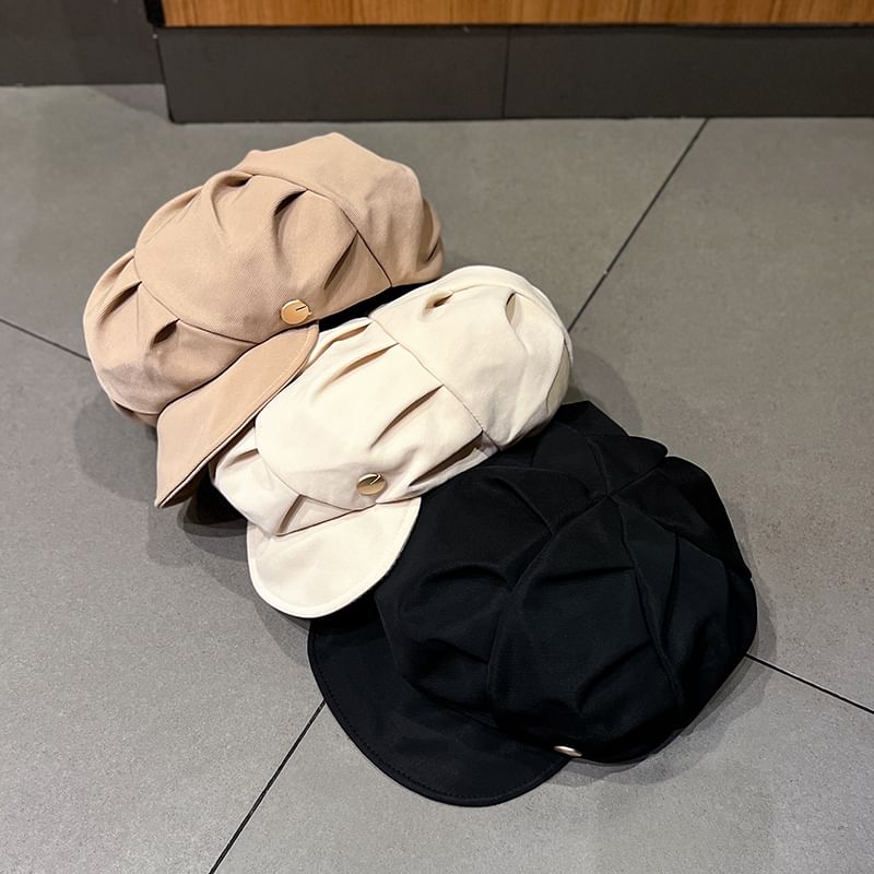 Newsboy Cap Ruched Plain