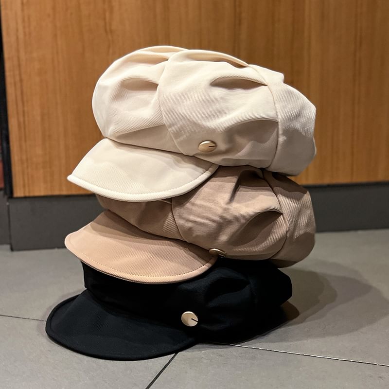 Newsboy Cap Ruched Plain